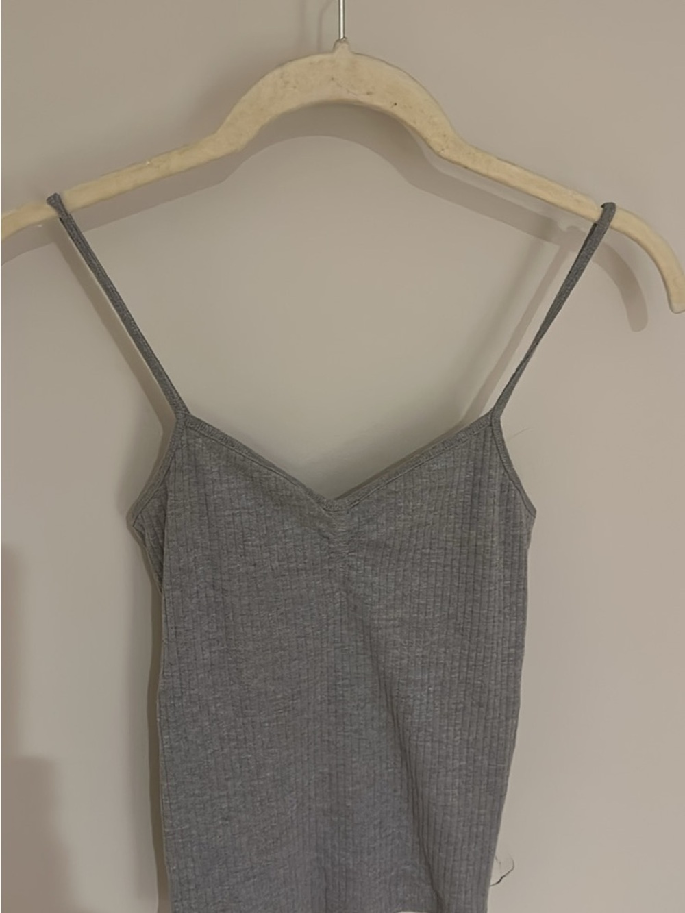 TOPSHOP Grey Ribbed Cami Top US 2